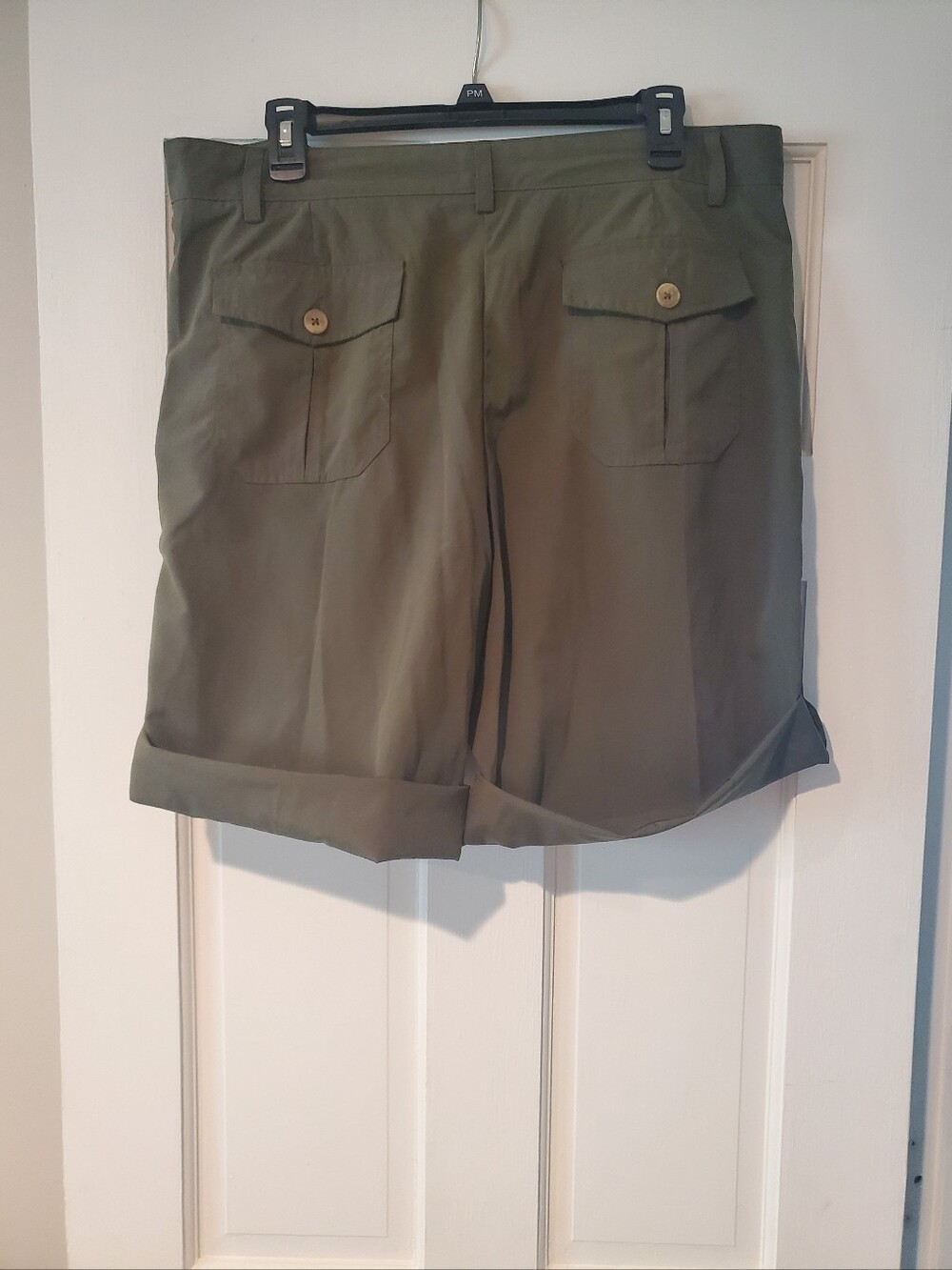 Weatherproof Olive Roll-Cuff Bermuda Shorts - Picture 3 of 5